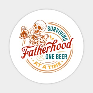 Retro Surviving Fatherhood One Beer At A Time, Father's Day, Funny Dad Magnet